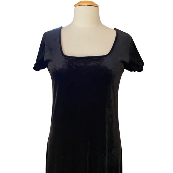 Vintage Cassini Velvet Maxi Dress Shimmer Fairy Grunge Whimsigoth Square Neck-M - Picture 4 of 11